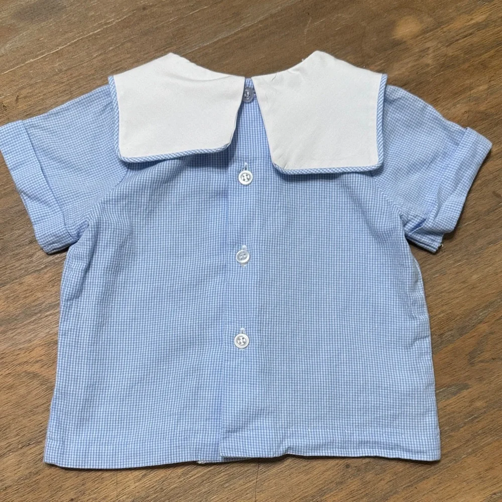 The Bailey Boys Blue Kids Embroidered Animal Outfit